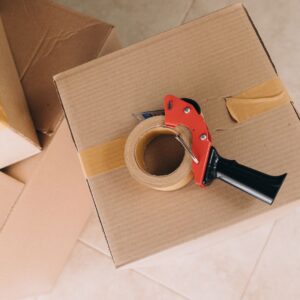 packing tape on a box