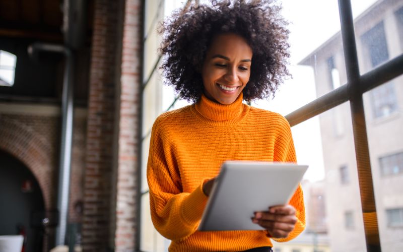 img of a woman working