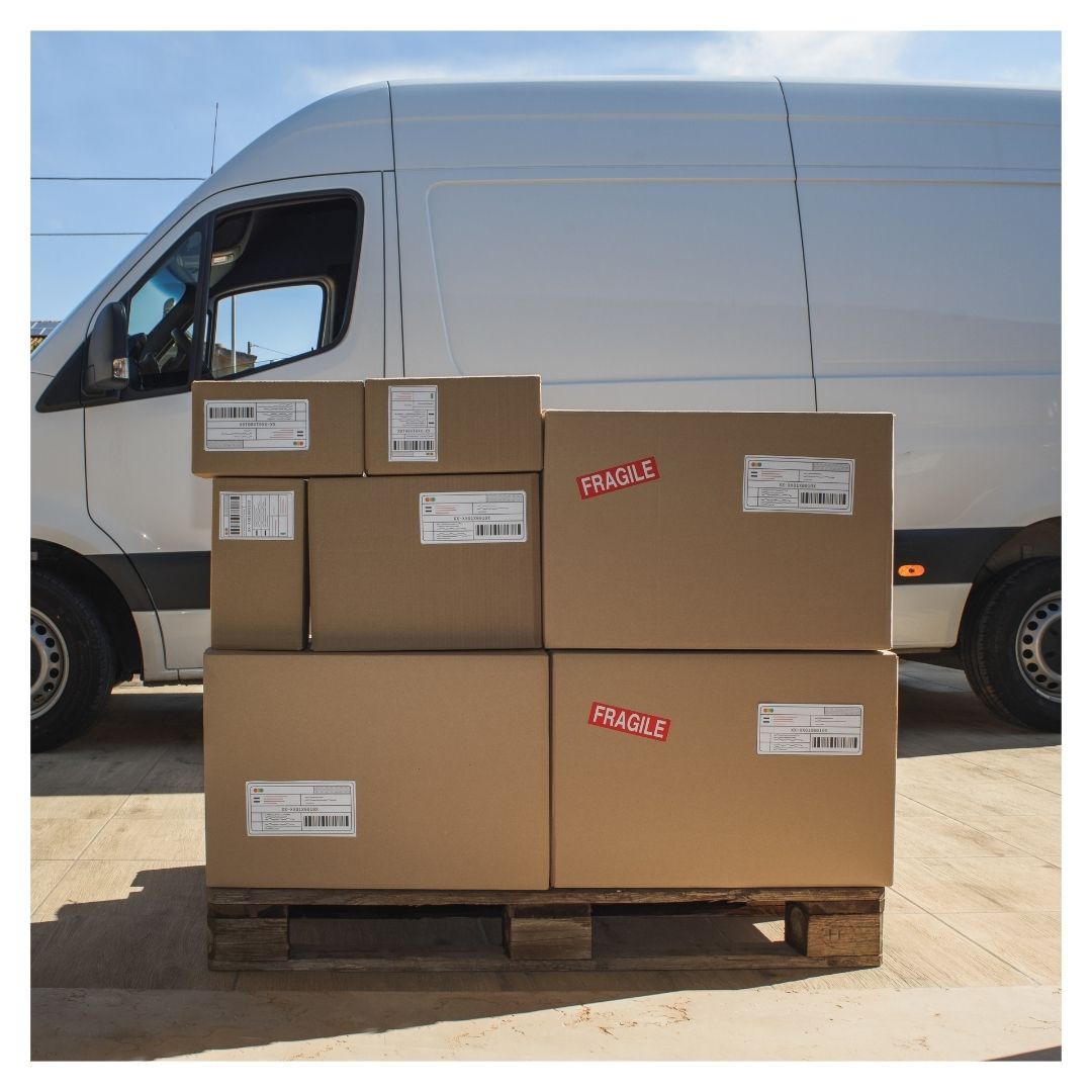 delivery boxes outside of truck