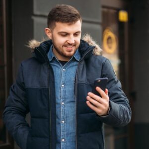 Person looking at phone