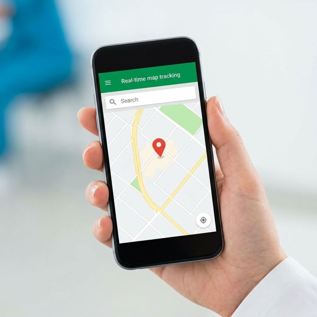 looking at delivery information on phone