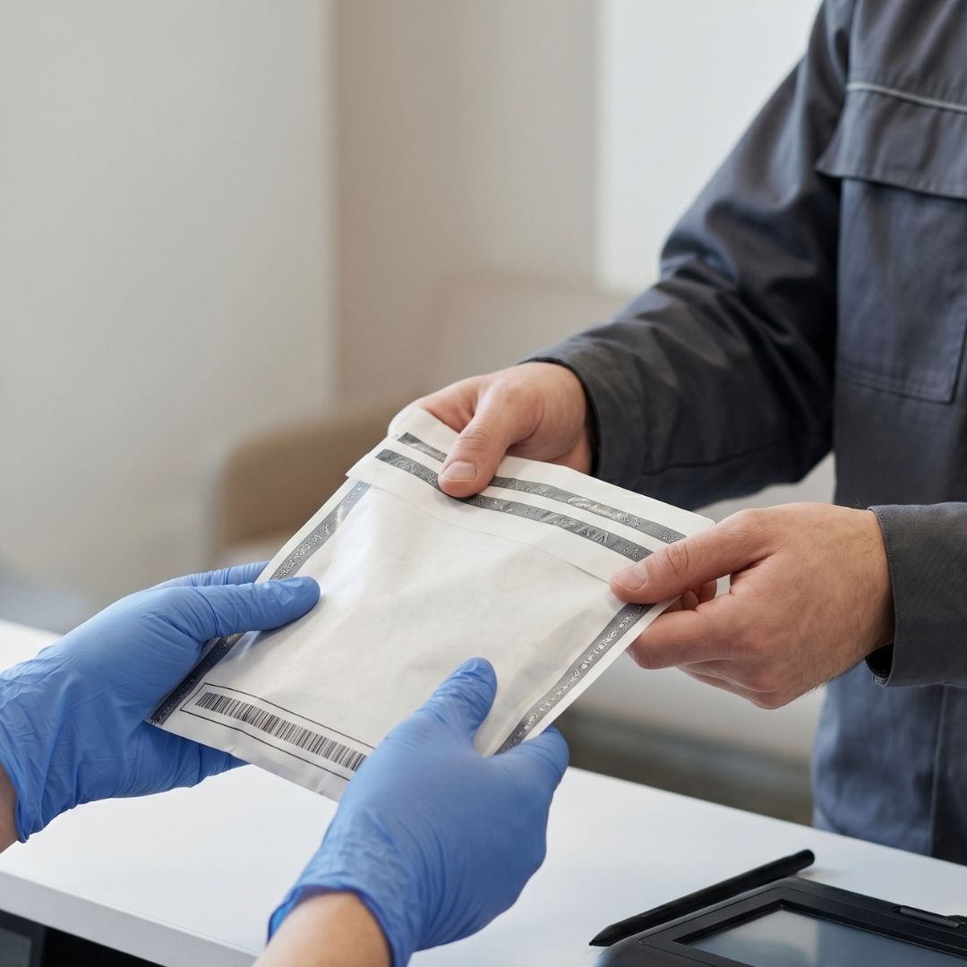 handing over medical documents