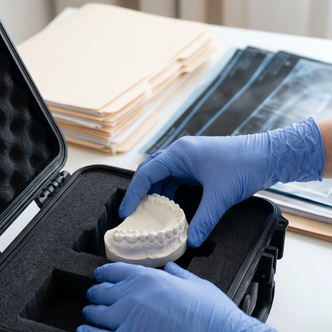 placing dental molds
